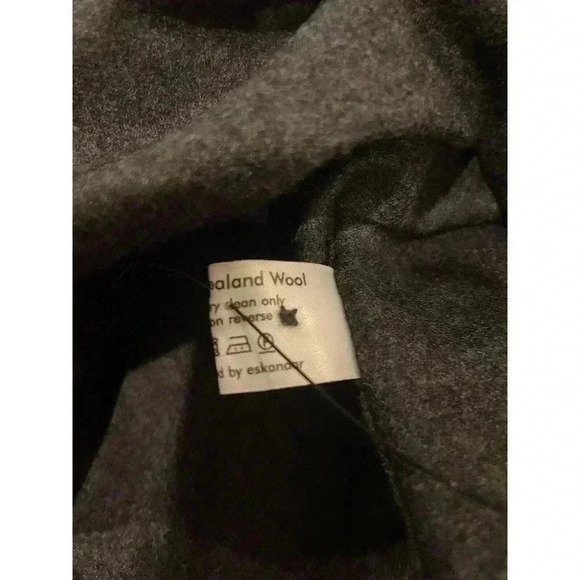 NEW Eskandar 2 O/S Gray French 34"L Wool Flannel Lux Tunic Shirt Top Mini Dress - Picture 6 of 6